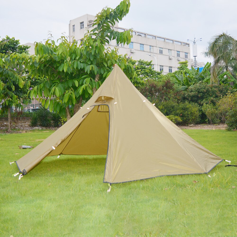 Cheap Goat Tents XC USHIO Pyramid Tent Camping Tent Travel Ultralight Outdoor Awnings Tent Shelter 4 Season Tent 1 2 Person Tent With Stove Jack Tents 